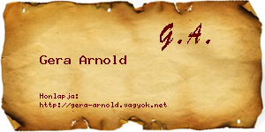 Gera Arnold névjegykártya