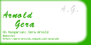 arnold gera business card